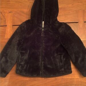 Cat & Jack Black Faux Fur Kids Jacket